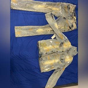 Denim jean jacket set